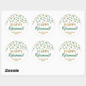 Sticker Rond Green Gold Confetti joyeuse retraite (Feuille)