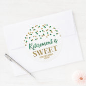 Sticker Rond Green Gold Confetti Retirement est doux (Enveloppe)