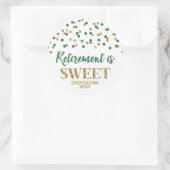 Sticker Rond Green Gold Confetti Retirement est doux (Sac)