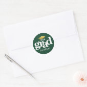 Sticker Rond Green Gold Graduation Gras Typographie Moderne (Enveloppe)