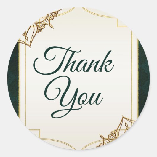 Sticker Rond Green & Gold Marocaine des nuits arabes Mariage Fa (Devant)