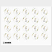 Sticker Rond Green Gold Safari Animaux Conduite Par Baby shower (Feuille)