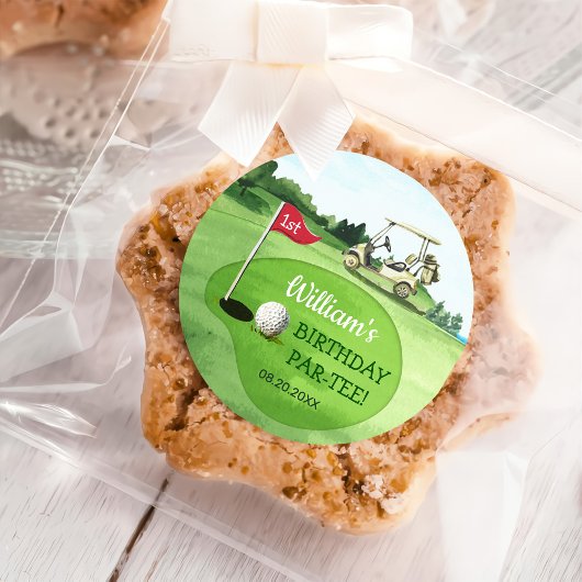Sticker Rond Green Golf 1er Anniversaire Par tee