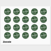 Sticker Rond Green Graduation Bold Script Casquette Merci moder (Feuille)