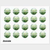 Sticker Rond Green Grass Water Drops Parcours D'Entretien De La (Feuille)