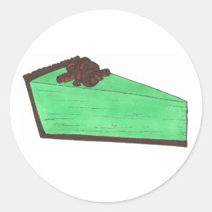 Sticker Rond Green Grasshopper Pie Slice St. Patrick's Day Food