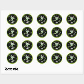 Sticker Rond Green Halloween Eyeball Martini Adresse de retour (Feuille)