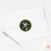 Sticker Rond Green Halloween Eyeball Martini Adresse de retour (Enveloppe)