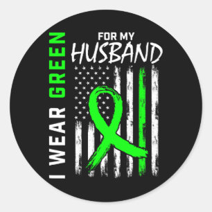 Sticker Rond Green Husbynd Kidney Maladie Cérébrale Palsy Award