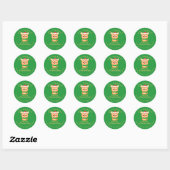 Sticker Rond Green Joyeux Noël Fête Cookie Reindee (Feuille)