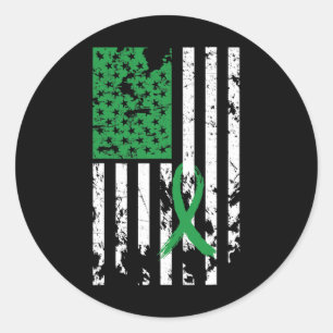 Sticker Rond Green Kidney Maladie de sensibilisation Cérébrale