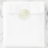 Sticker Rond Green Lace Mandala Wedding Favor (Sac)