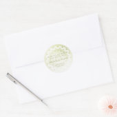 Sticker Rond Green Lace Mandala Wedding Favor (Enveloppe)