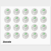 Sticker Rond Green leaf Real estate white Marble custom Busines (Feuille)