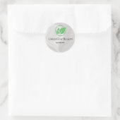 Sticker Rond Green leaf Real estate white Marble custom Busines (Sac)