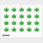 Sticker Rond Green maple leaf (Feuille)