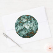 Sticker Rond Green Marble Texture (Enveloppe)