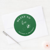Sticker Rond Green Meant to Bee Jar Label, Wedding Favor Honey (Enveloppe)