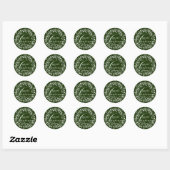 Sticker Rond Green Modern Boho Fleur sauvage Wreath Noël (Feuille)