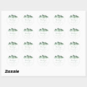 Sticker Rond Green Mountain Country Merci Mariage Faveur (Feuille)