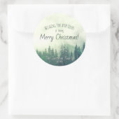 Sticker Rond Green Mountain Pines Festive Joyeux Noël (Sac)