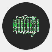 Sticker Rond Green Mustang Pride School Srit Game Day Mustangs  (Devant)