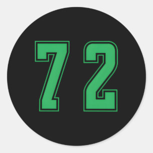 Sticker Rond Green Number 72 Team Junior Sports Numéro Unifor