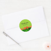 Sticker Rond Green Orange & Leopard Bow Glam Party Poster de an (Enveloppe)