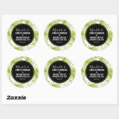 Sticker Rond Green Palm Feuille Rainforest Motif (Feuille)