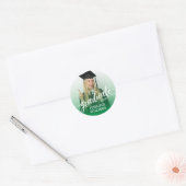Sticker Rond Green Personnalisé Graduation Photo Graduate Party (Enveloppe)