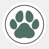 Sticker Rond Green Pet Lover Empreinte de patte Holiday (Devant)