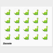 Sticker Rond Green Punk Dino (Feuille)