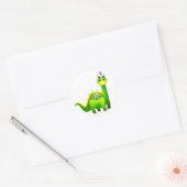 Sticker Rond Green Punk Dino (Enveloppe)