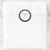 Sticker Rond Green Red Heart Adresse de retour de Noël (Sac)