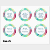 Sticker Rond Green & Red Space Nebula Aquarelle Business (Feuille)