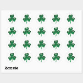 Sticker Rond Green Shamrock Three-Leaf Clover (Feuille)