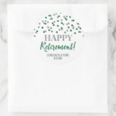 Sticker Rond Green Silver Confetti joyeuse retraite (Sac)