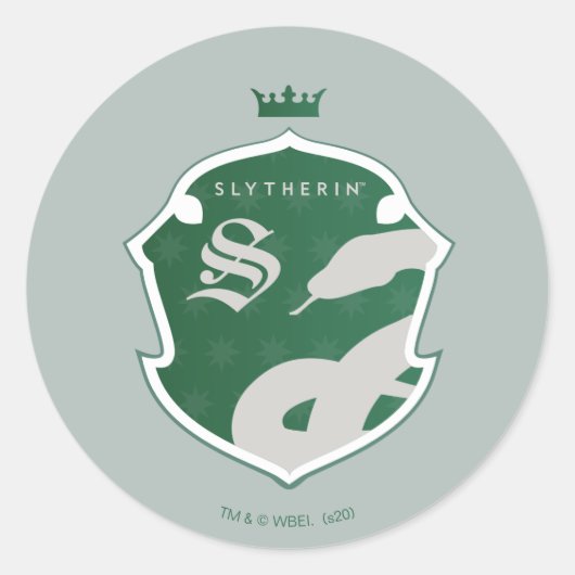 Sticker Rond Green SLYTHERIN™ Décrit Crest courbé (Devant)