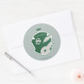 Sticker Rond Green SLYTHERIN™ Décrit Crest courbé (Enveloppe)