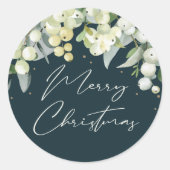 Sticker Rond Green Snowberry+Eucalyptus Joyeux Noël (Devant)
