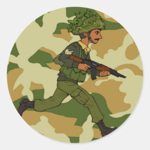 STICKER ROND GREEN SOLDIER PAKISTAN