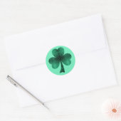 Sticker Rond Green Sparkles Shamrock St Patrick' Day turquoise (Enveloppe)