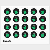 Sticker Rond Green St Patrick's Day Irish Shamrock Leaf 2023 (Feuille)