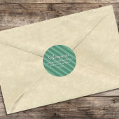 Sticker Rond Green Striped Return Address Label