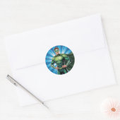 Sticker Rond Green Superhero Boys Birthday Party (Enveloppe)