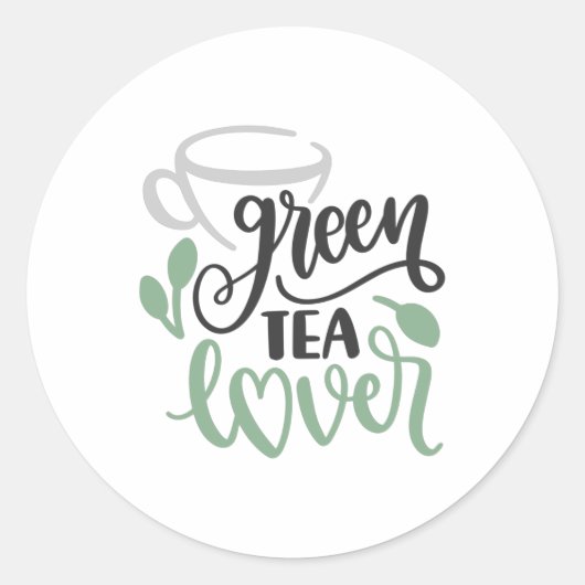 Sticker Rond Green tea lover (Devant)