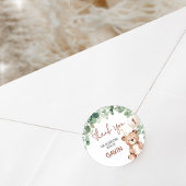 Sticker Rond Green Teddy Bear Fête d'anniversaire