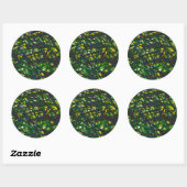 Sticker Rond Green Thicket II (Feuille)