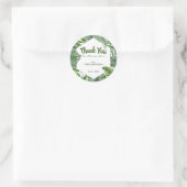 Sticker Rond Green Tropical Palm Feuille Summer Island Mariage (Sac)