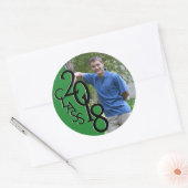 Sticker Rond Green Varsity 2018 Graduation Class with Photo (Enveloppe)